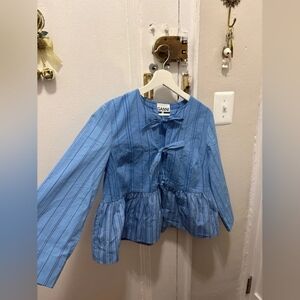 Ganni Blue Striped Top